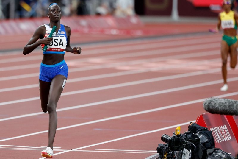 Athing Mu failed to qualify for Paris 2024 and will not defend her title in the 800-meter event. File Photo by Tasos Katopodis/UPI