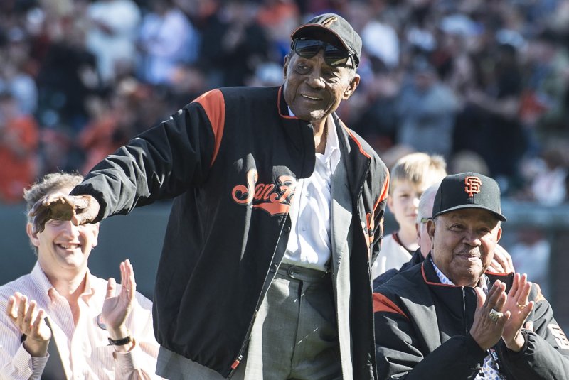 San Francisco Giants legend Willie Mays died of heart failure Tuesday in the Bay Area. File Photo by Terry Schmitt/UPI