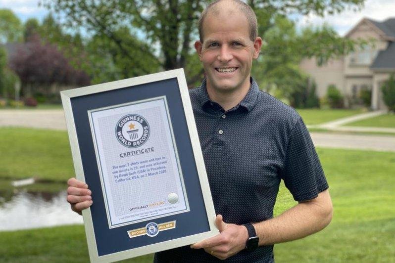 David Rush is closing in on his goal of holding the most concurrent Guinness World Records titles. Photo courtesy of David Rush