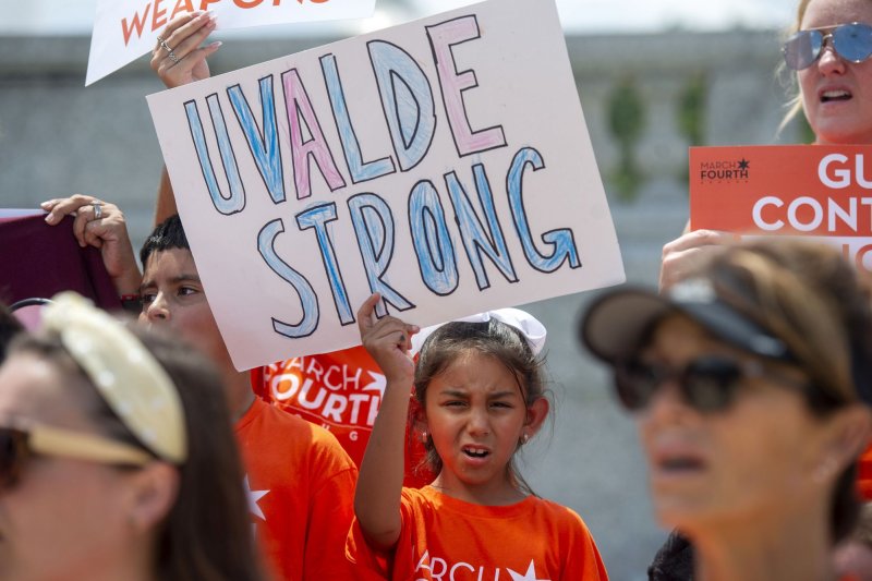 The charges against former Uvalde School District Police Chief Pete Arredondo come more than two years after the fatal Robb Elementary School shooting, in which 19 students and two teachers were killed. File Photo by Bonnie Cash/UPI