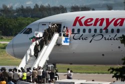 Kenyan soldiers arrive in Haiti as part of international peacekeeping mission