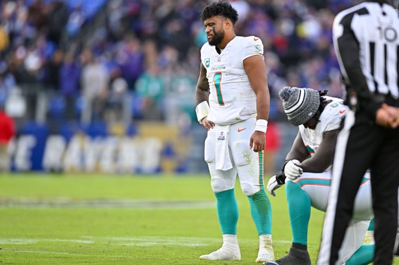 Miami Dolphins quarterback Tua Tagovailoa is still involved in negotiations for a contract extension. File Photo by David Tulis/UPI