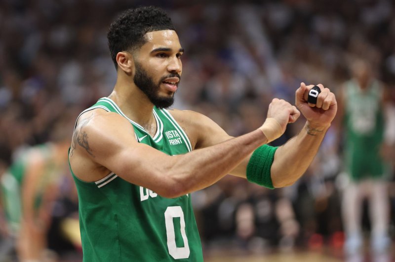 Boston Celtics forward Jayson Tatum is the favorite to claim NBA Finals MVP honors. File Photo by Aaron Josefczyk/UPI