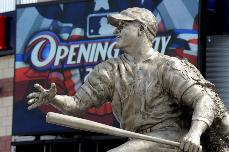 A sculpture of Hall of Fame catcher Josh Gibson sits at Nationals Park in Washington, D.C. File Photo by Pat Benic/UPI