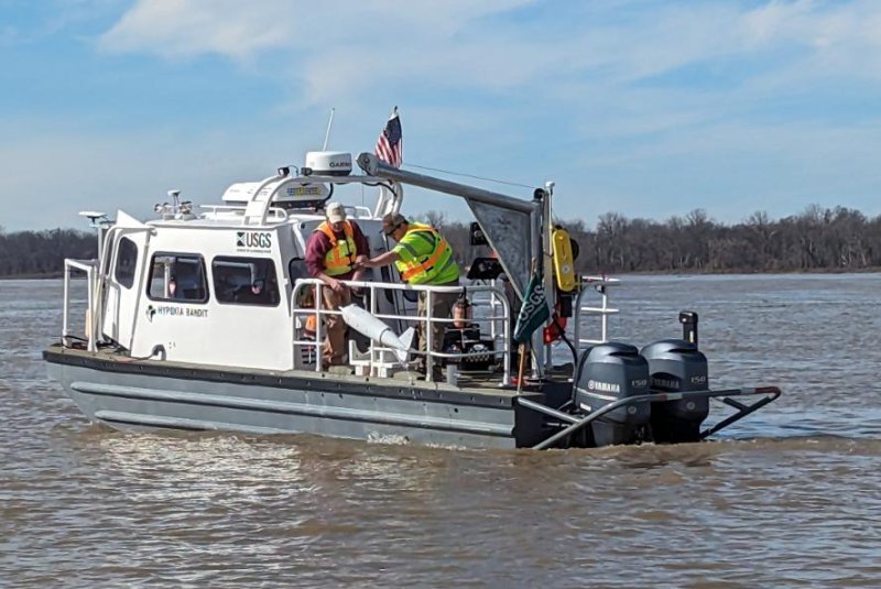 The National Oceanic and Atmospheric Administration forecasts a larger than average Gulf of Mexico "dead zone" this year of 5,847 square miles. That's about the size of Connecticut. It's a hypoxic area of low oxygen than can kill marine life. USCG "Hypoxia Bandit" helps scientists track the size of this area of water for observance over time. Photo by USGS Lower Mississippi Gulf Water Science Center