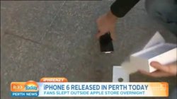 Perth's first iPhone buyer immediately drops brand new phone on live TV