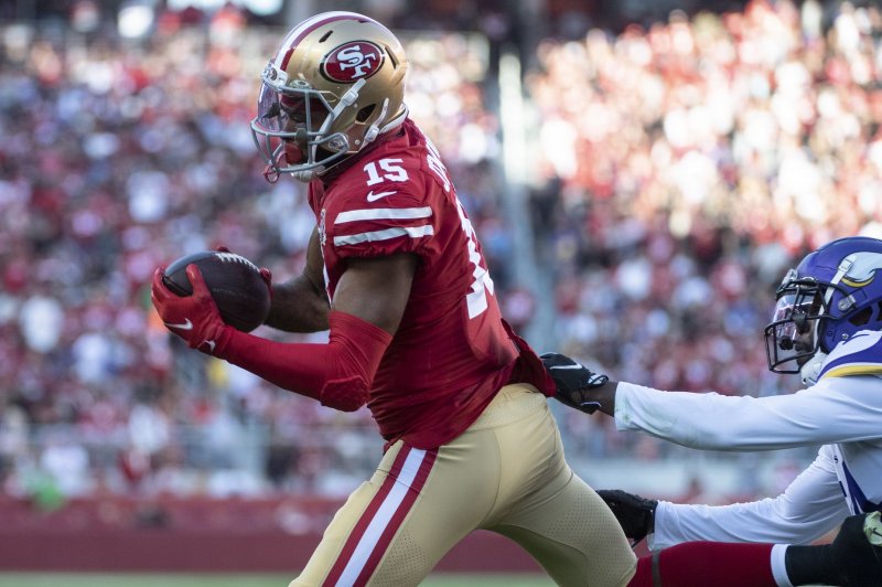 San Francisco 49ers wide receiver Jauan Jennings is now signed through 2025. File Photo by Terry Schmitt/UPI