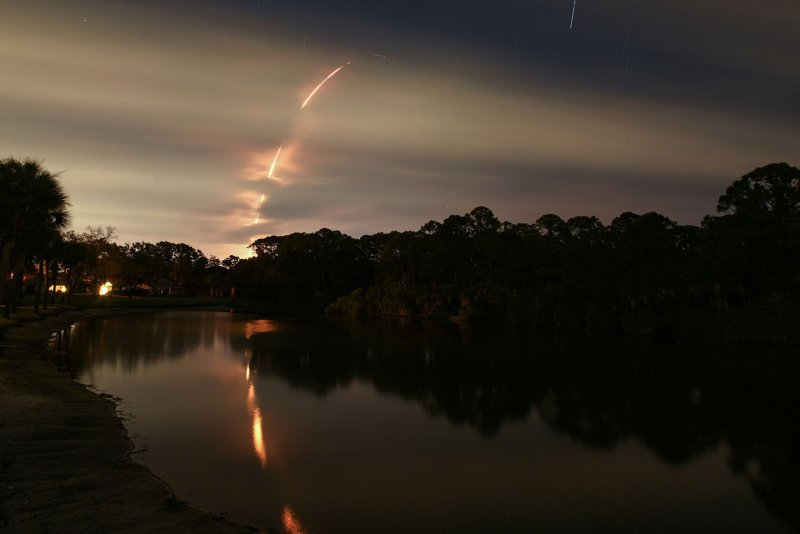 SpaceX's Falcon 9 rocket previously launched 15 missions, 10 of which were for Starlink. File Photo by Joe Marino/UPI