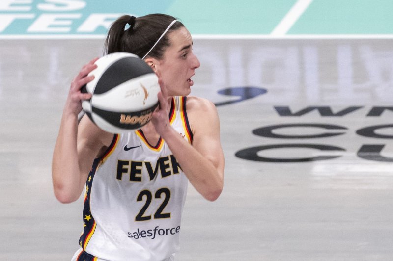 Indiana Fever guard Caitlin Clark logged six assists, but also committed six turnovers in a win over the Atlanta Dream on Thursday in Indianapolis. File Photo by Corey Sipkin/UPI